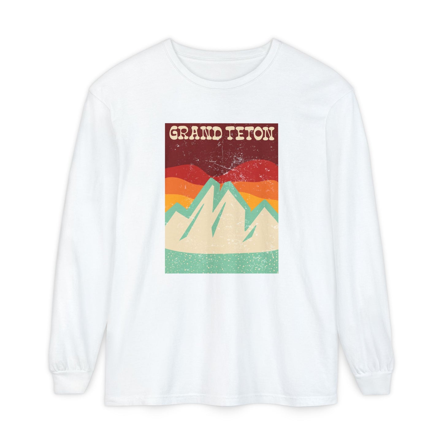 Grand Teton – Retro Sunset Peaks Long Sleeve Tee