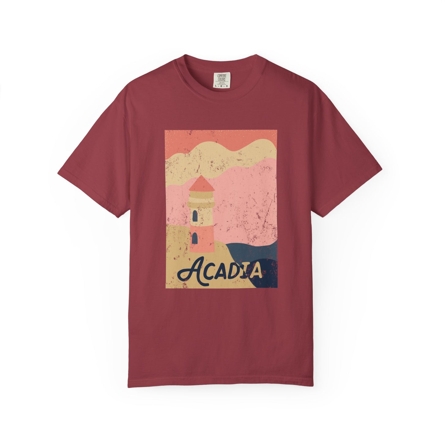 Acadia Lighthouse – Vintage Sunset Tee
