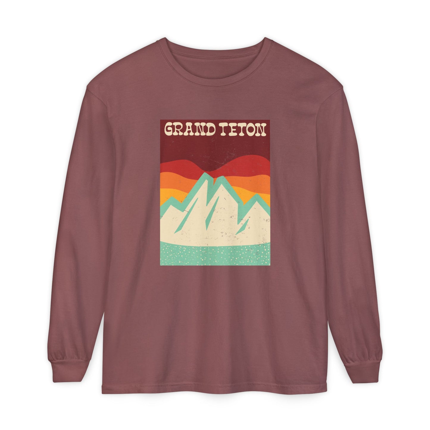 Grand Teton – Retro Sunset Peaks Long Sleeve Tee