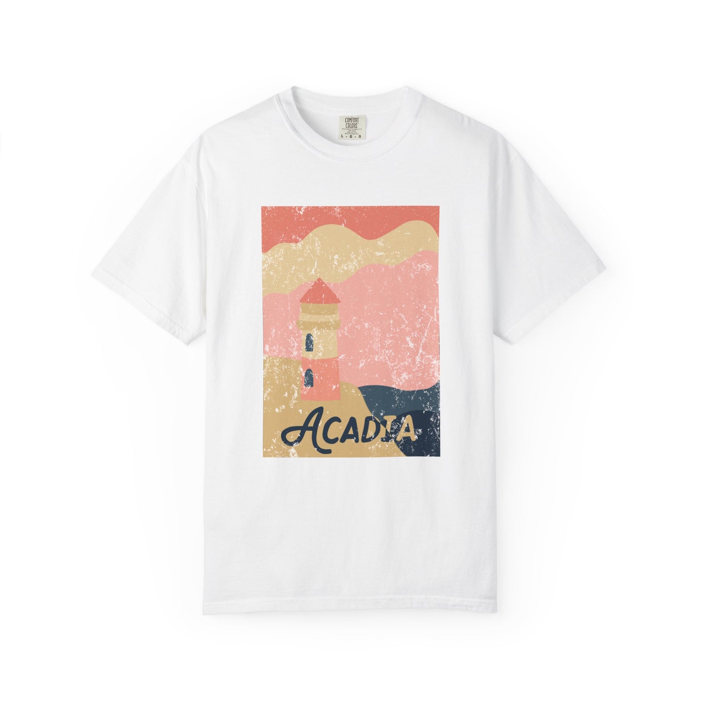 Acadia Lighthouse – Vintage Sunset Tee