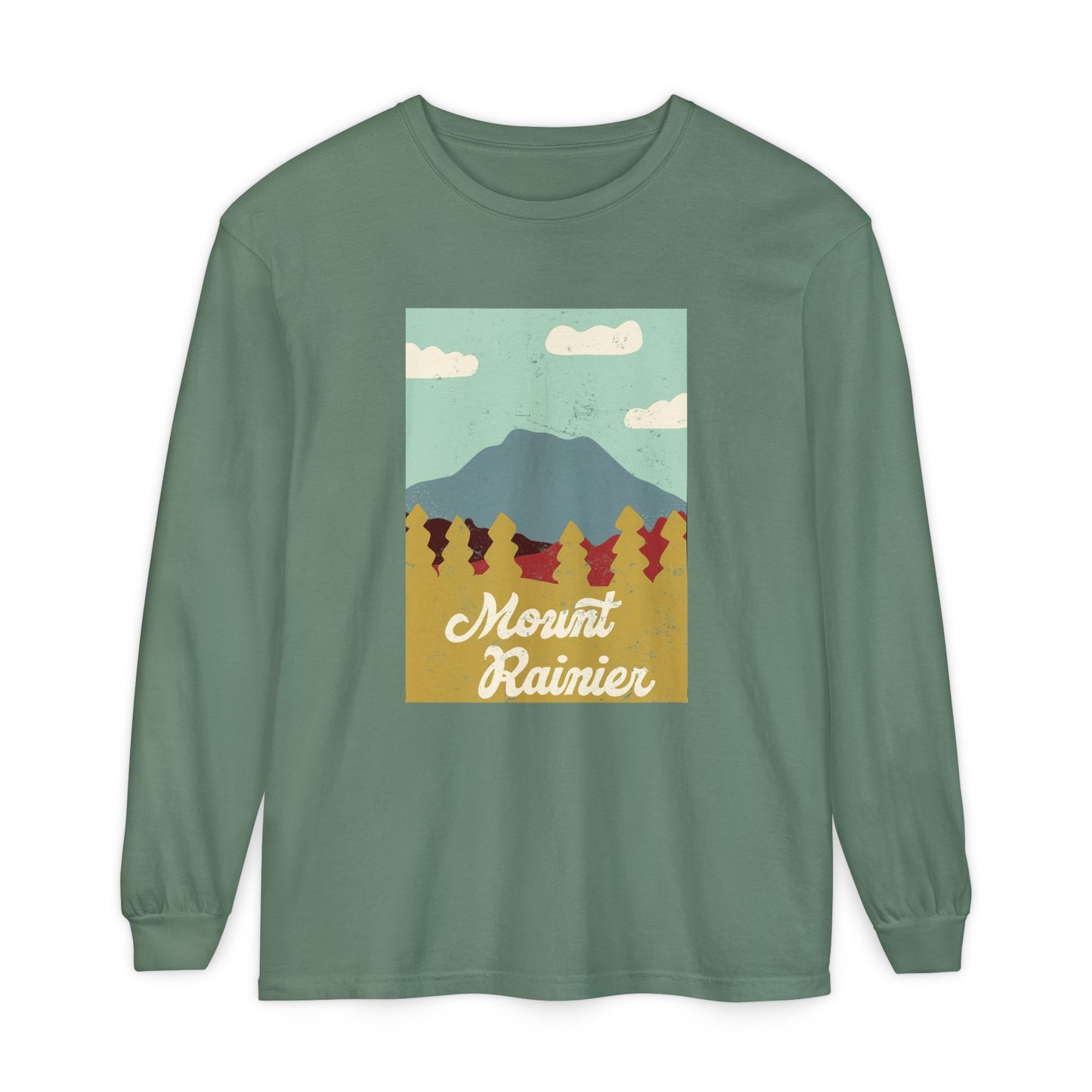 Mount Rainier – Evergreen Skyline Long Sleeve Tee