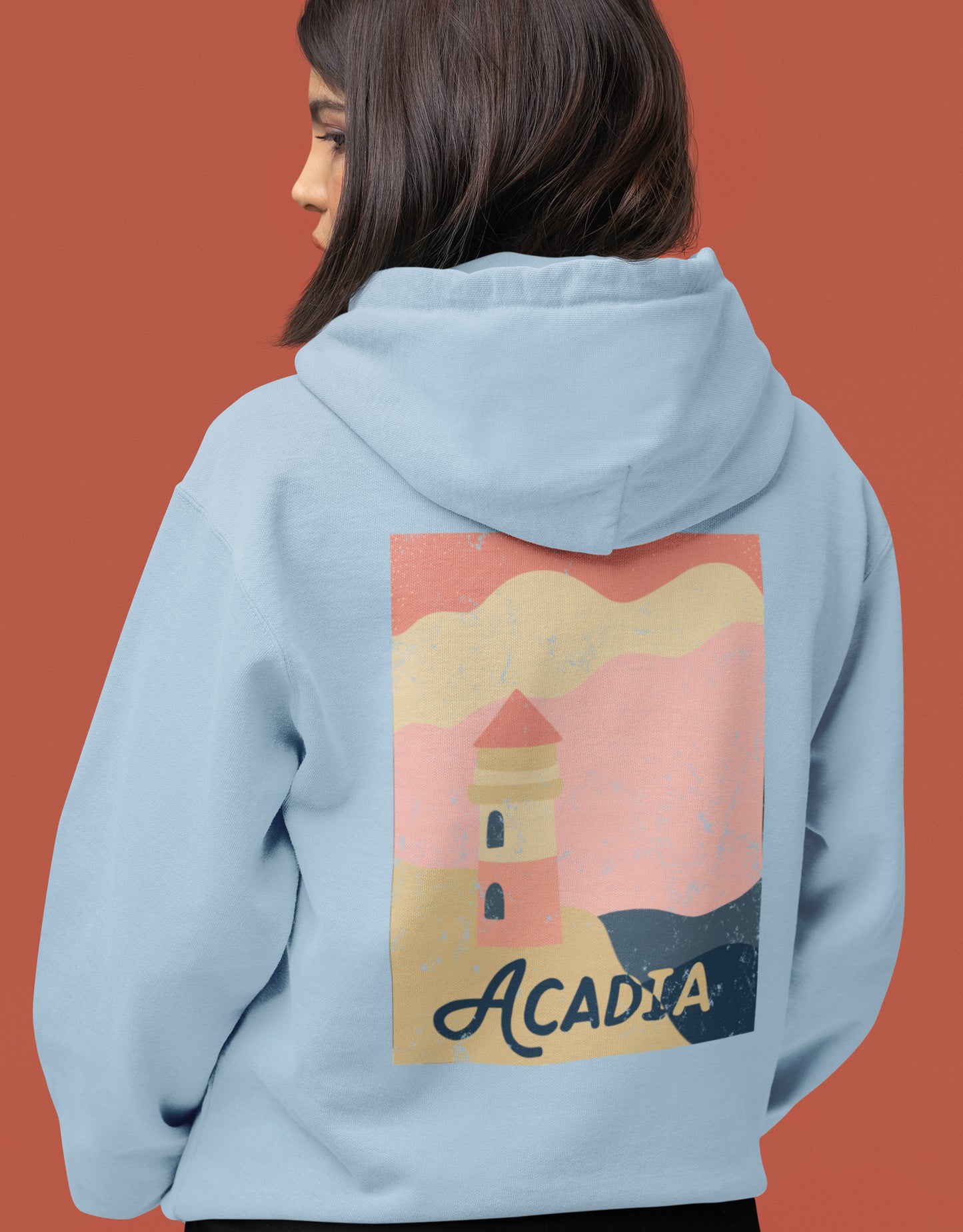 Acadia Lighthouse – Vintage Sunset Soft Hoodie