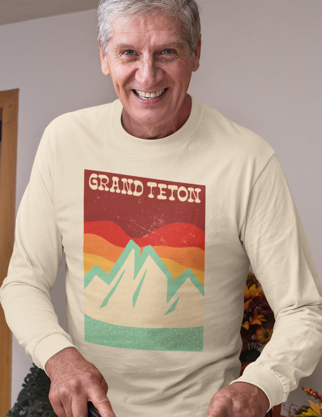 Grand Teton – Retro Sunset Peaks Long Sleeve Tee