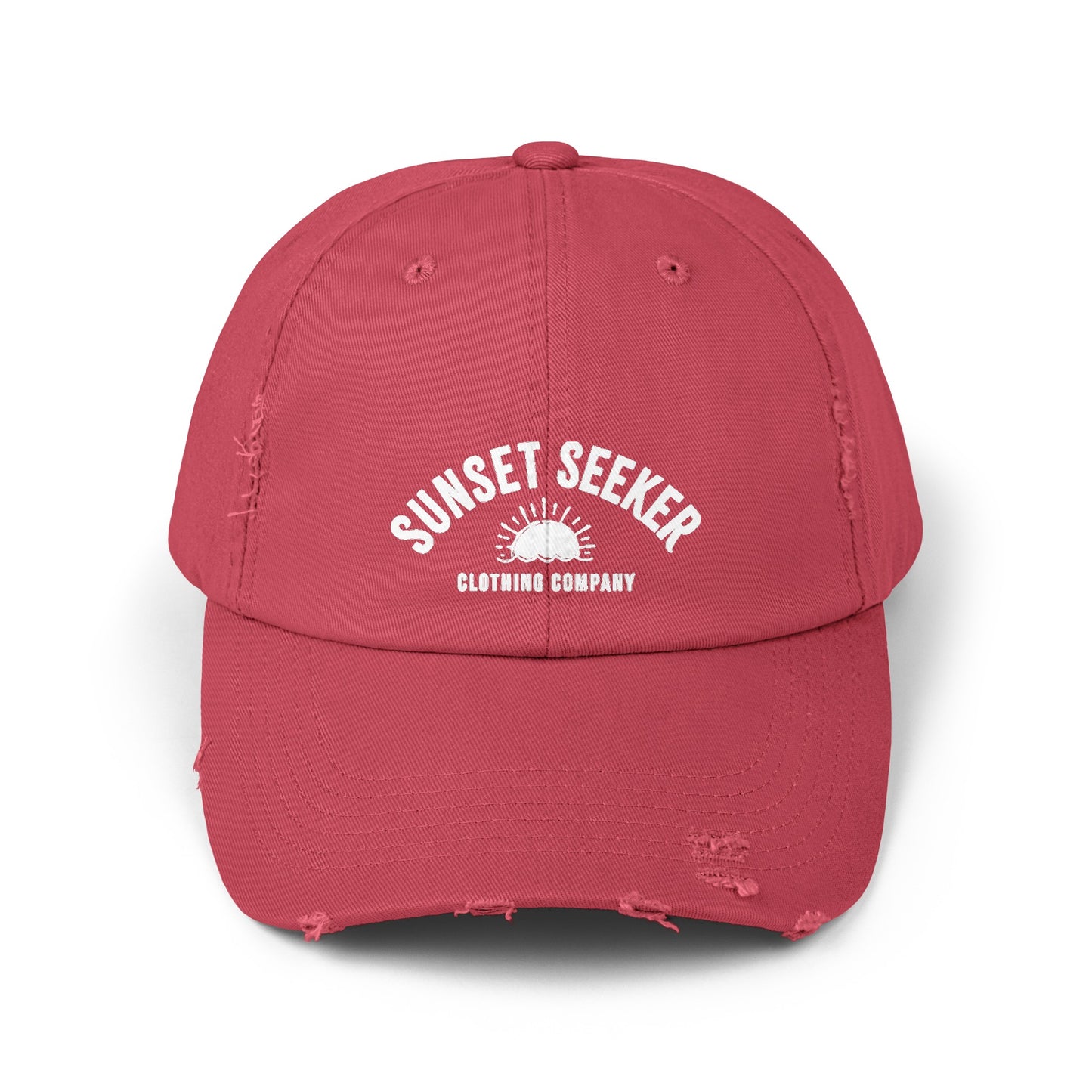 Sunset Seeker Brand Sunburst Distressed Ball Cap