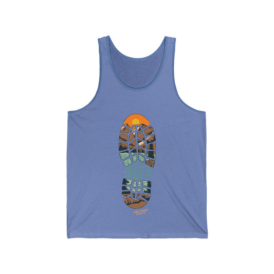 Chase The Sun Seek It Boot Print Unisex Tank Tee