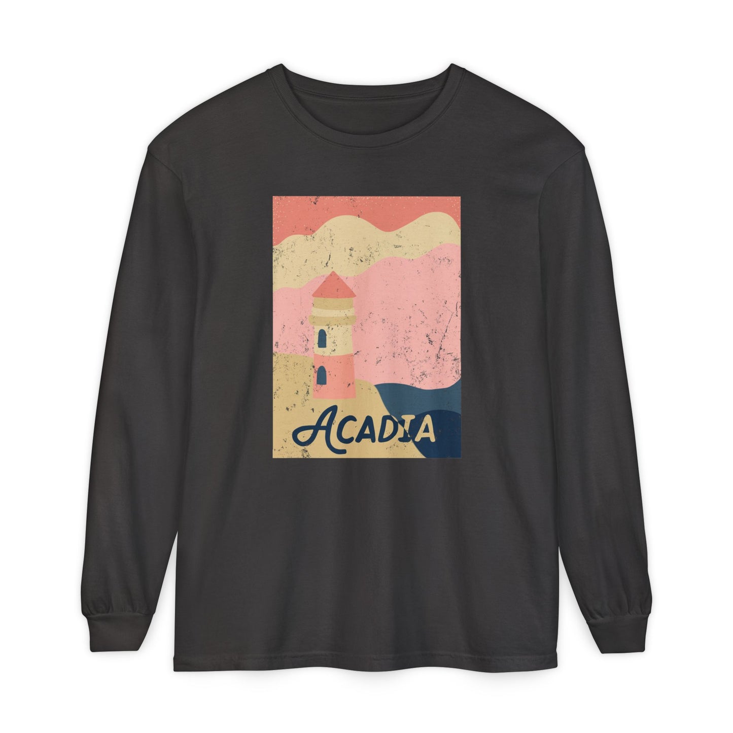 Acadia Lighthouse – Vintage Sunset Long Sleeve Tee