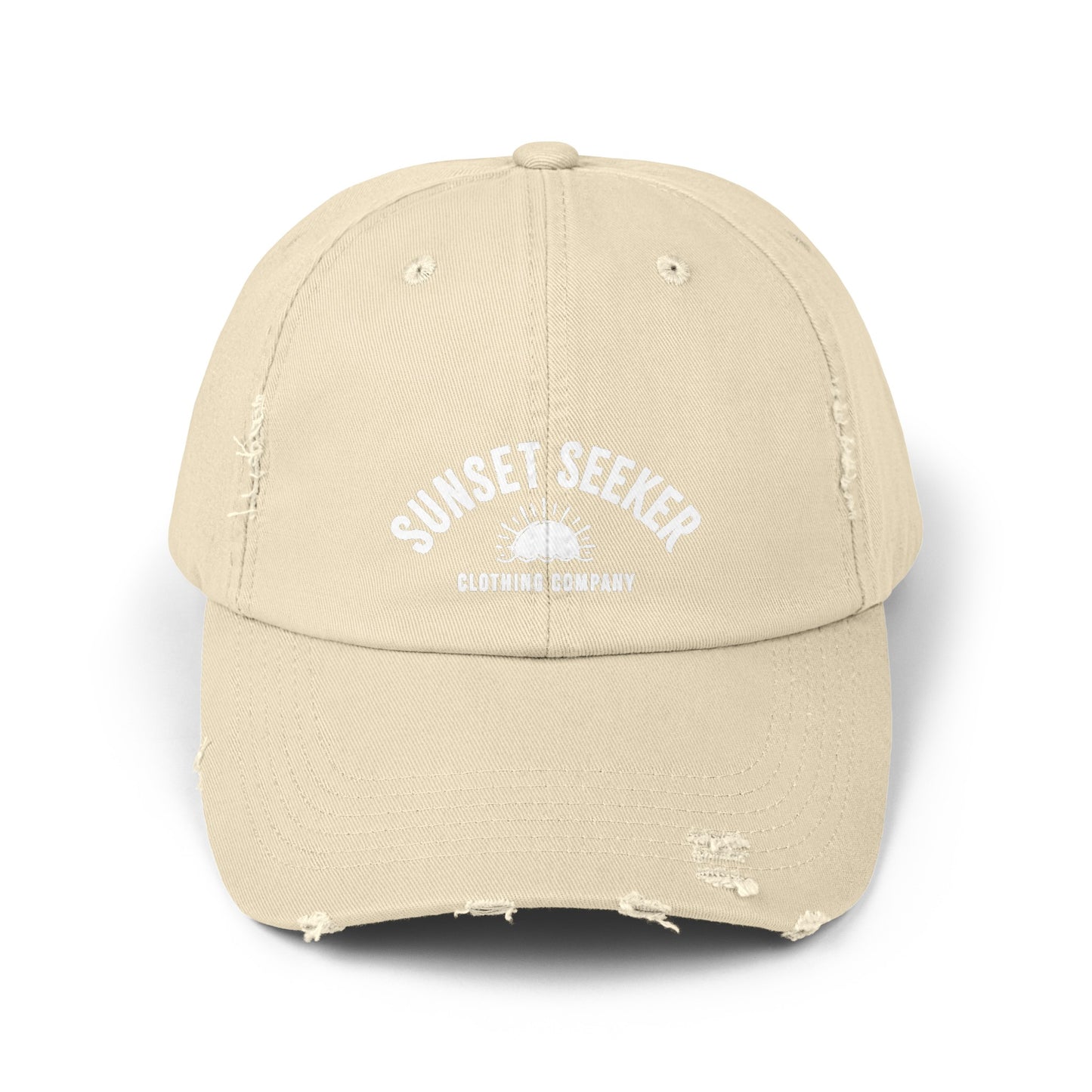 Sunset Seeker Brand Sunburst Distressed Ball Cap