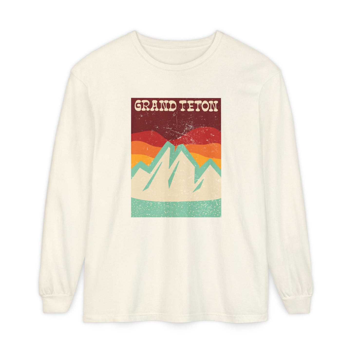 Grand Teton – Retro Sunset Peaks Long Sleeve Tee