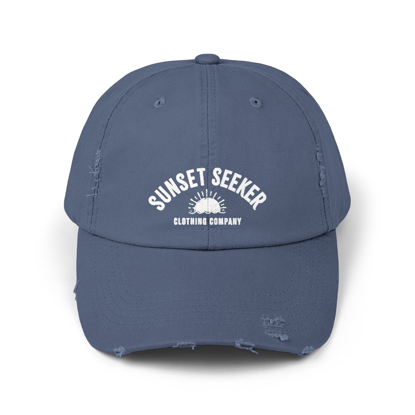 Sunset Seeker Brand Sunburst Distressed Ball Cap