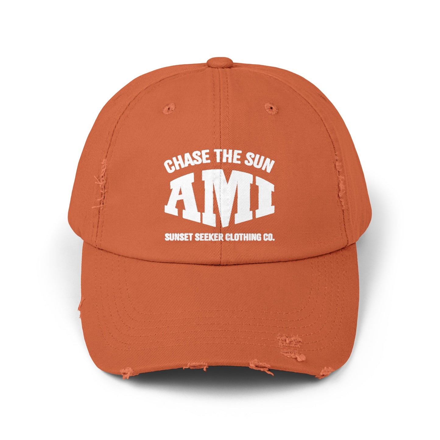 AMI CHASE THE SUN Distressed Ball Cap