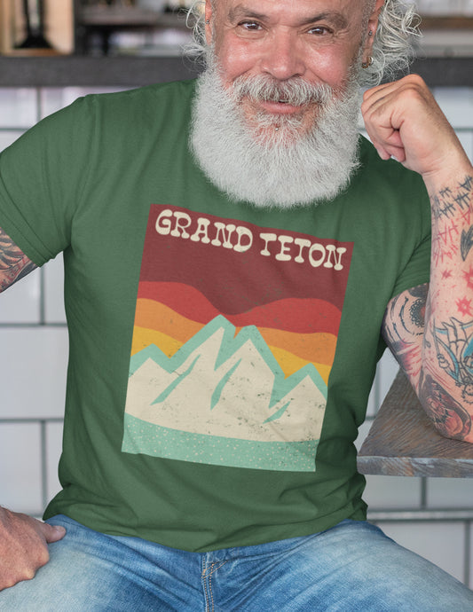 Grand Teton – Retro Sunset Peaks Tee