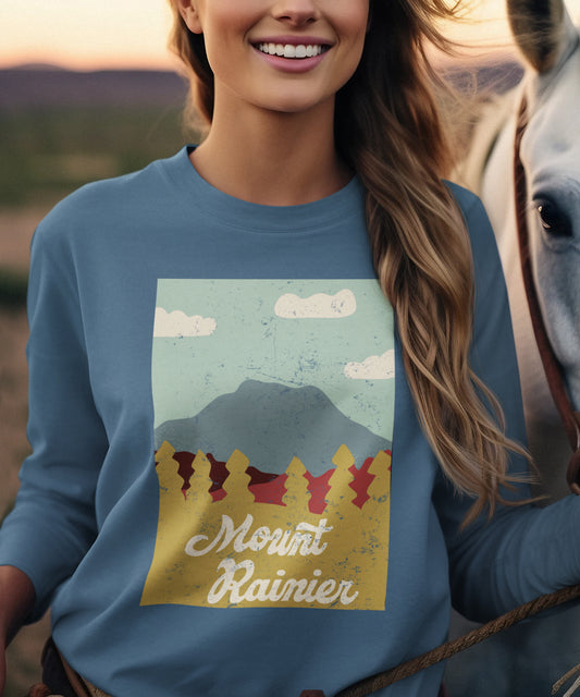Mount Rainier – Evergreen Skyline Long Sleeve Tee