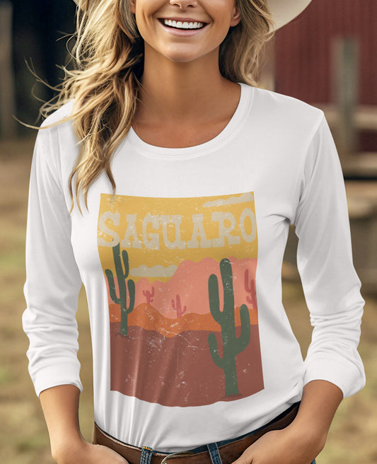 Saguaro – Sonoran Sunset Cactus Long Sleeve Tee